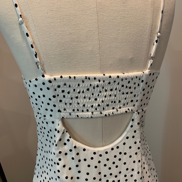 NWOT White Polka Dot Button Maxi Dress - Picture 4 of 6